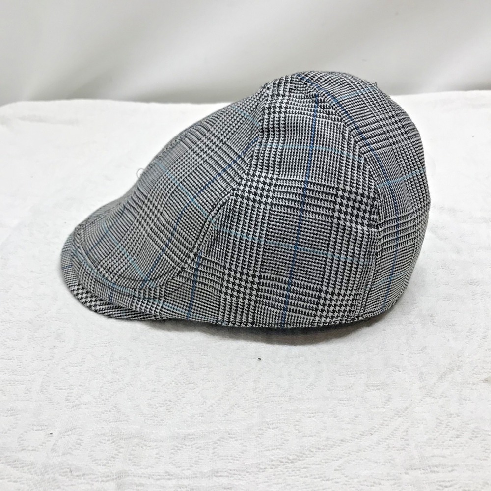 Signatures Gray Flat Driving Newsboy Cap size M/L Golf G1 Ivy Plaid Hat